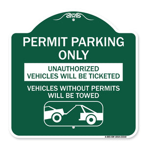 Permit Parking Only Unauthorized Vehicles Will Be Ticketed Vehicles Without Permits Will Be Towed (With Graphic)