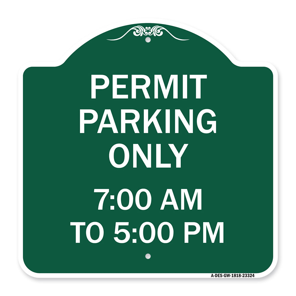 Permit Parking Only 7-00 Am to 5-00 Pm