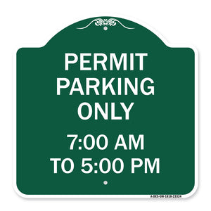 Permit Parking Only 7-00 Am to 5-00 Pm