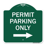 Permit Parking Only (With Right Arrow)