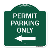 Permit Parking Only (With Left Arrow)