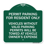 Parking Permit Sign Permit Parking for Residents Only Vehicles Without Valid Parking Permits Will Be Towed