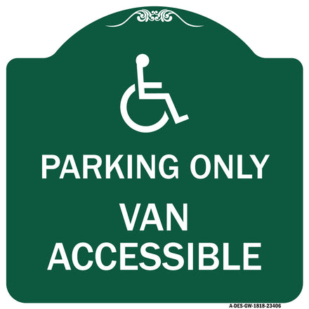 Parking Only Van Accessible (With Graphic)