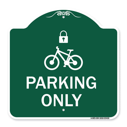 Parking Only (With Cycle and Lock Symbol)