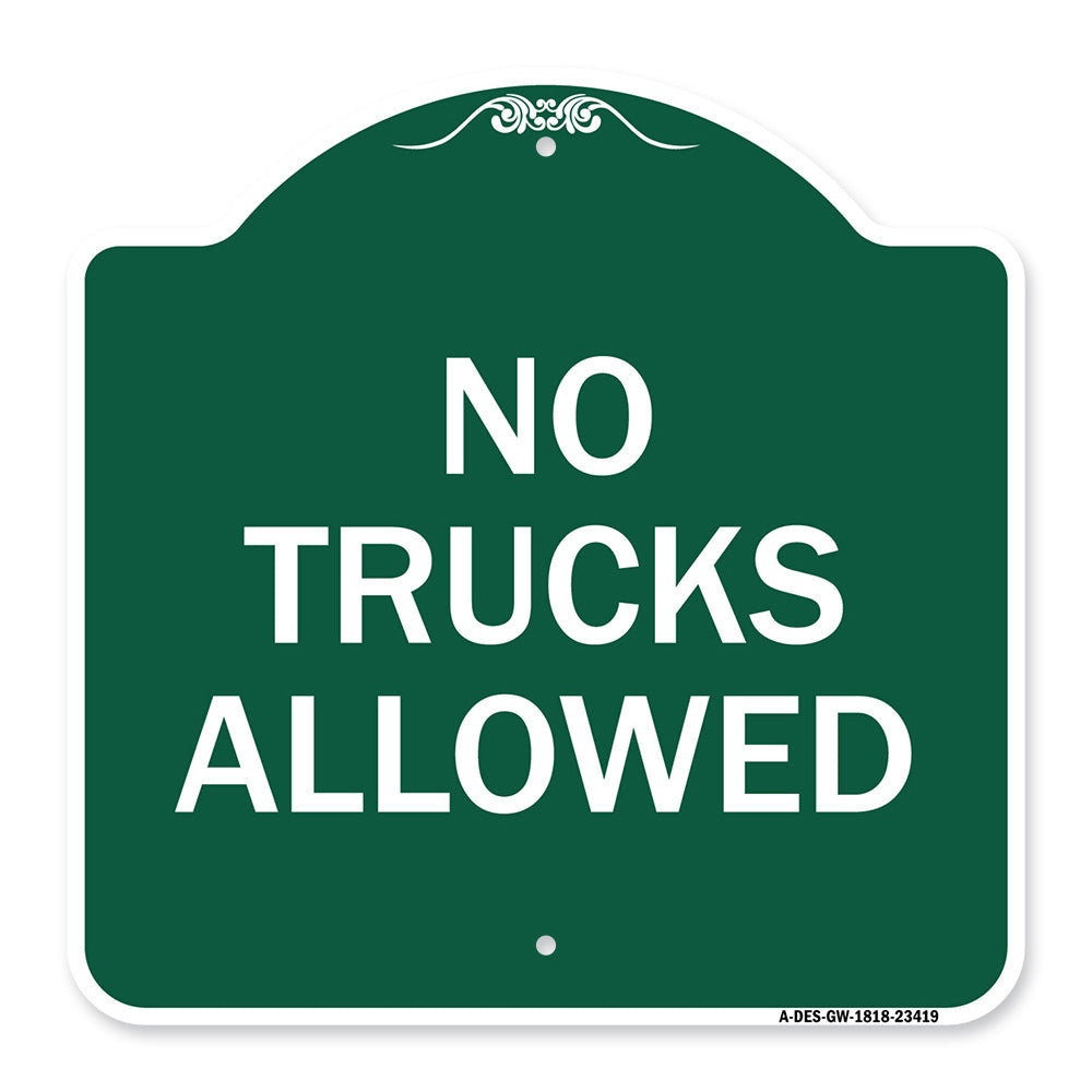 Parking Lot Sign No Trucks Allowed