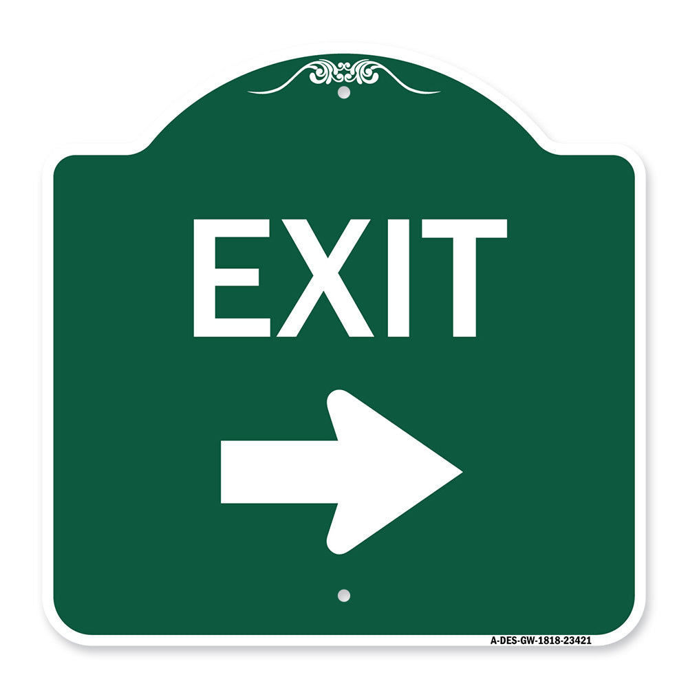 Parking Lot Sign Exit Sign (Right Arrow)