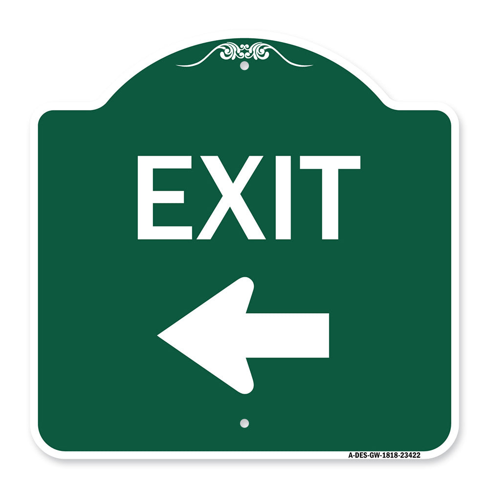 Parking Lot Sign Exit Sign (Left Arrow)