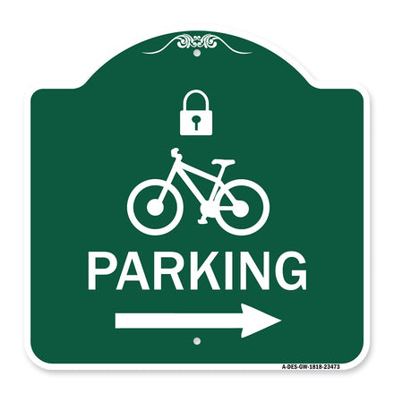 Parking (With Lock Cycle & Right Arrow Symbol)