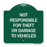 Not Responsible for Theft or Damage to Vehicles Sign