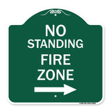 No Standing Fire Zone with Right Arrow