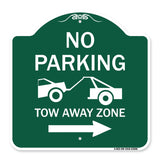 No Parking Tow-Away Zone with Right Arrow