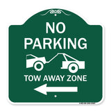No Parking Tow-Away Zone with Left Arrow