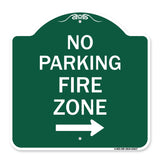 No Parking Fire Zone with Right Arrow