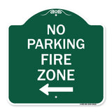 No Parking Fire Zone with Left Arrow