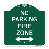 No Parking Fire Zone with Bidirectional Arrow