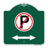 No Parking Symbol with Bidirectional Arrow