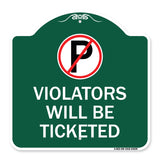 No Parking Sign Violators Will Be Ticketed