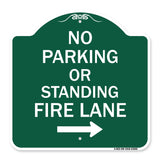 No Parking or Standing Fire Lane (With Right Arrow)
