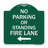 No Parking or Standing Fire Lane (With Left Arrow)