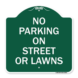 No Parking on Street or Lawns