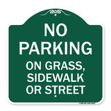 No Parking on Grass Sidewalk or Street