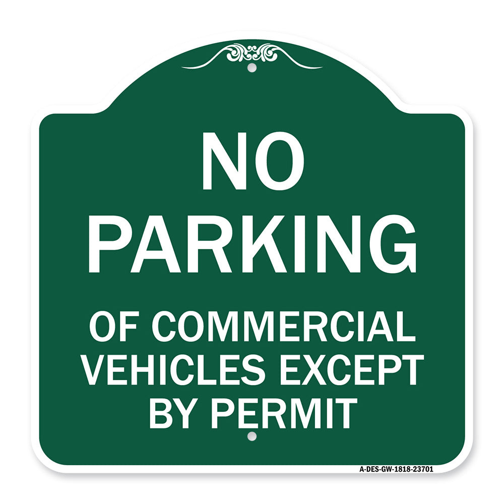 No Parking of Commercial Vehicles Except by Permit