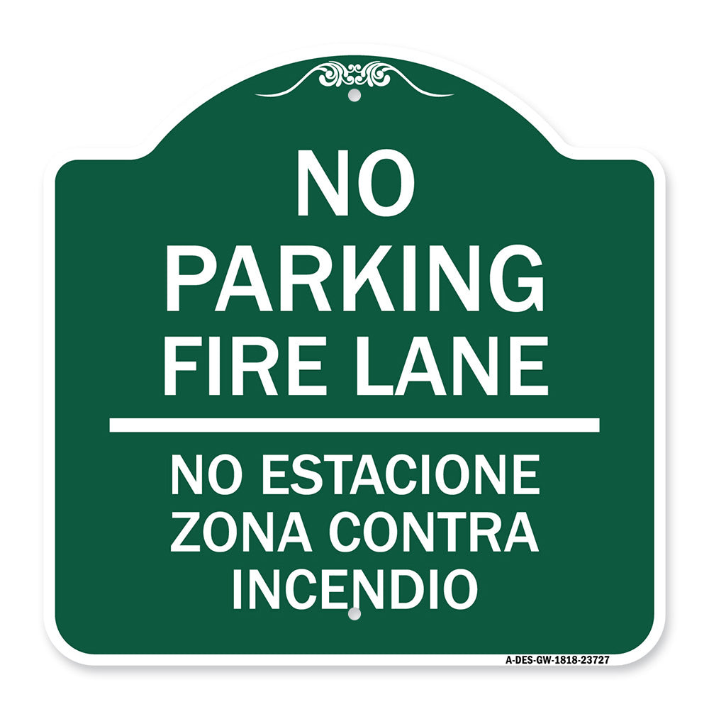 No Parking Fire Lane No Estacione Zona Contra Incendio