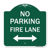 No Parking Fire Lane (With Bidirectional Arrow)