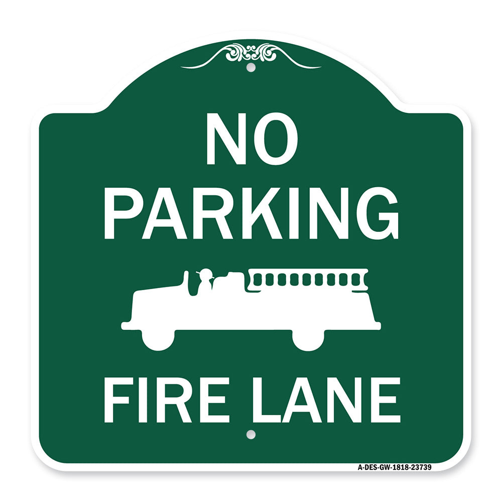No Parking Fire Lane (Fire Truck Symbol)
