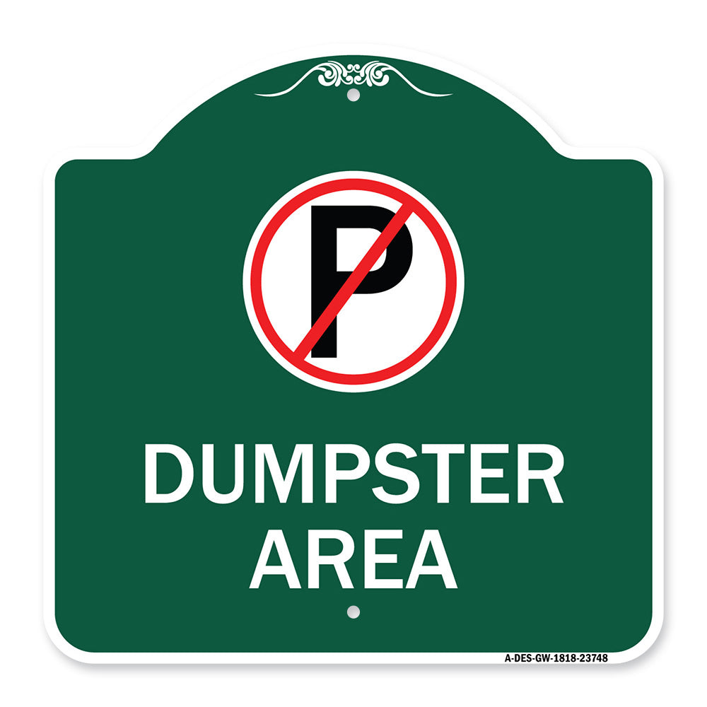 No Parking Dumpster Area