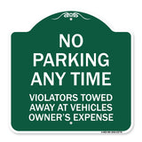 No Parking Anytime Violators Towed Away