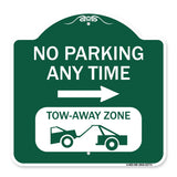 No Parking Anytime Tow-Away Zone with Right Arrow