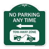 No Parking Anytime Tow-Away Zone with Left Arrow