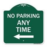 No Parking Anytime with Left Arrow