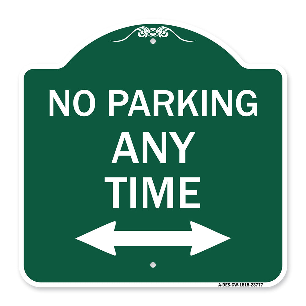 No Parking Anytime with Bidirectional Arrow