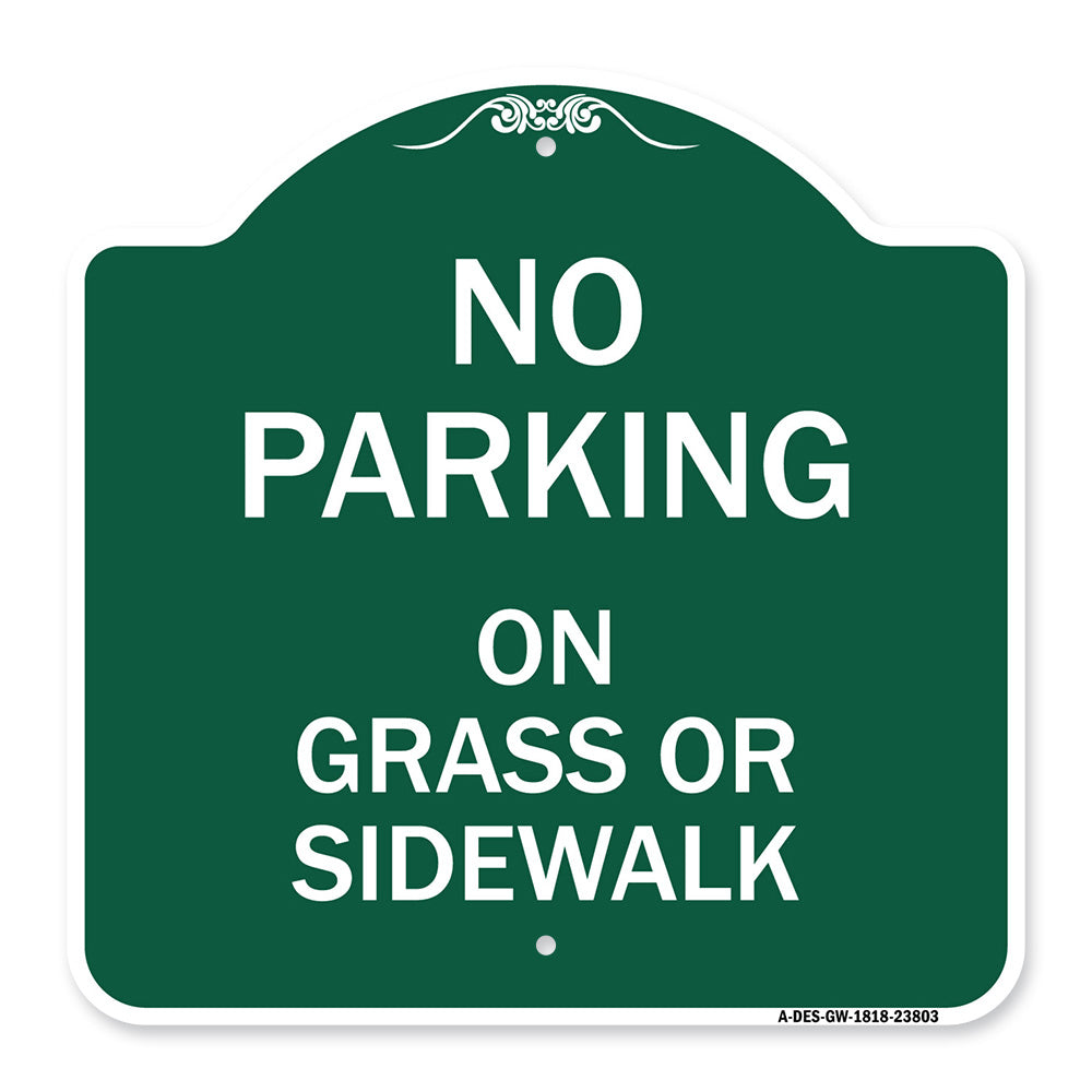No Parking - on Grass or Sidewalk