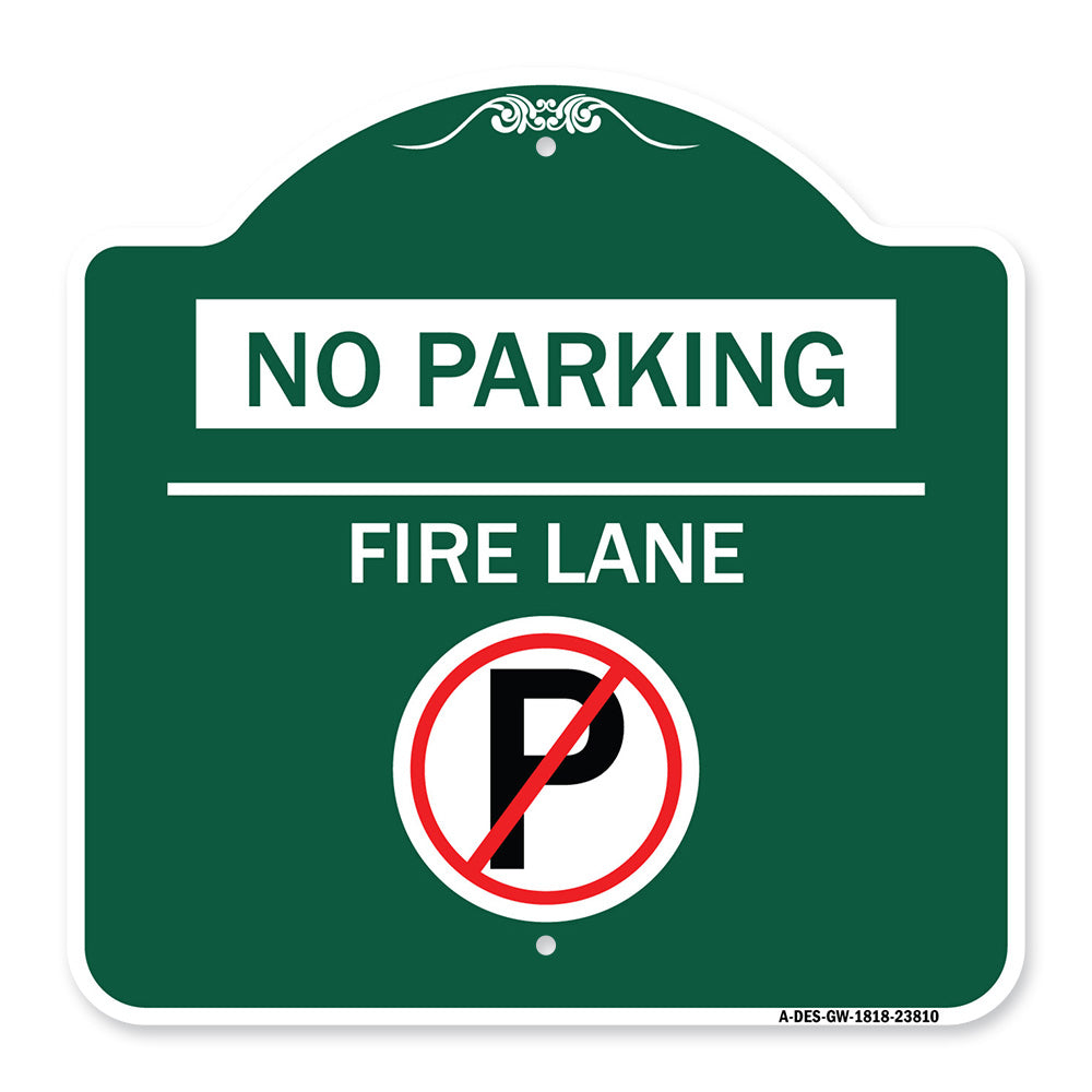 No Parking - Fire Lane (With No Parking Symbol)