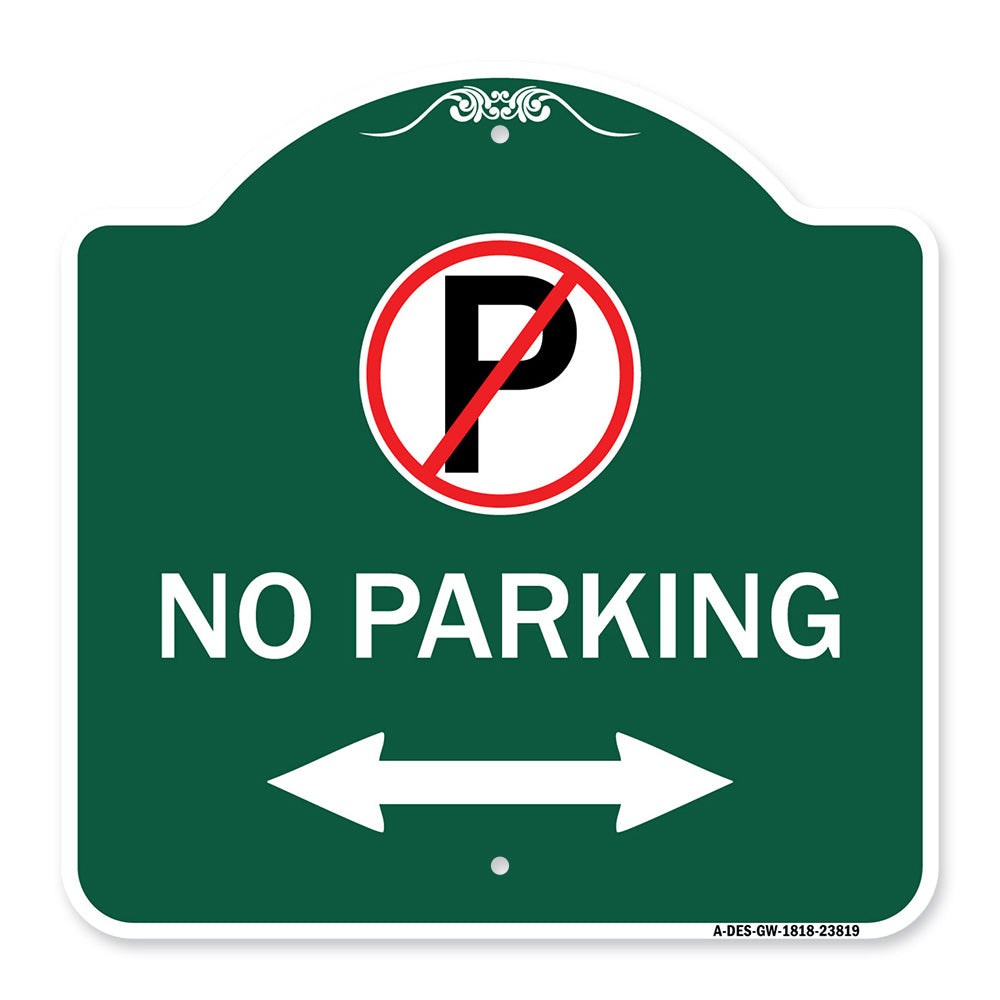 No Parking (No Parking Symbol and Arrow Pointing Left and Right)
