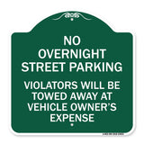 No Overnight Street Parking Violators Will Be Towed Away at Vehicle Owner's Expense
