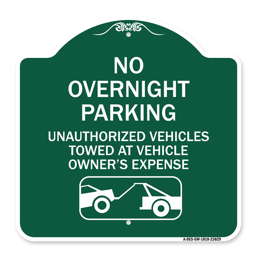 No Overnight Parking Unauthorized Vehicles Will Be Towed