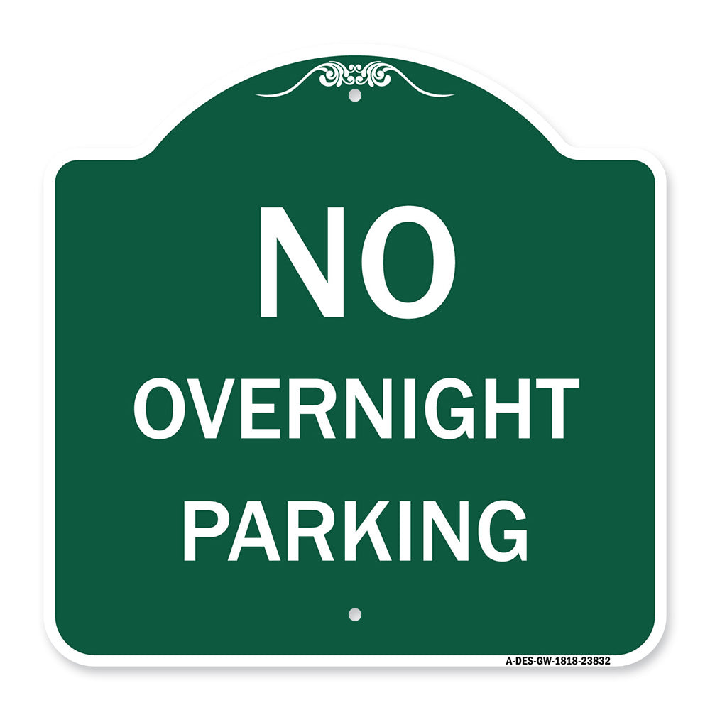 No Overnight Parking Sign