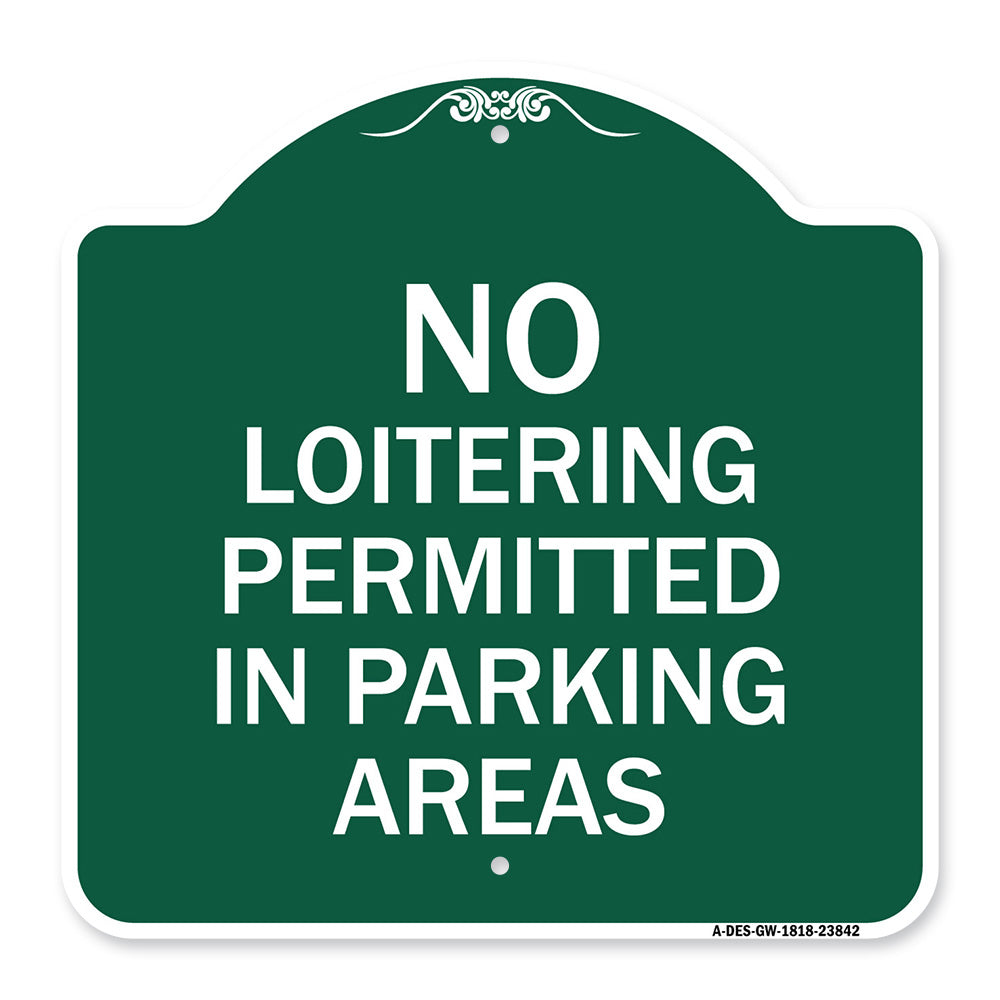 No Loitering Permitted in Parking Areas