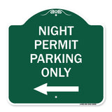 Night Permit Parking Only (With Left Arrow)
