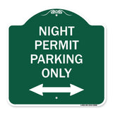 Night Permit Parking Only (With Bi-Directional Arrow)