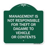 Management Is Not Responsible for Theft or Damage to Vehicles or Contents
