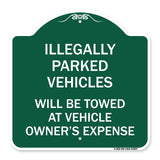 Illegally Parked Vehicles Will Be Towed at Owner's Expense Sign