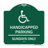 Handicapped Parking - Sundays Only (With Graphic)