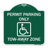 Georgia ADA Handicapped Parking Sign Accessible Permit Parking Only Tow-Away Zone with Symbol