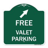 Free Valet Parking with Upper Right Arrow