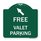 Free Valet Parking with Upper Left Arrow